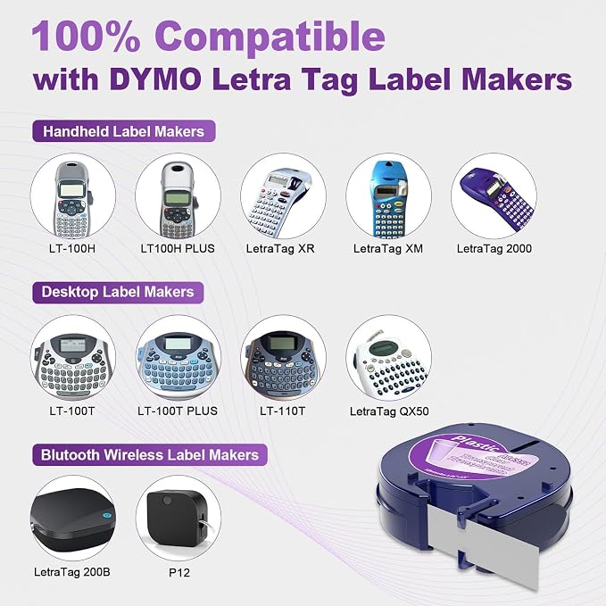 6-PK Replace for Dymo Letratag Refills Clear Plastic 12mm Compatible for Dymo - Image 2
