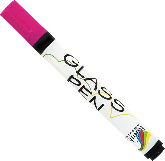 Glass Pen Window Marker: Liquid Chalk Pens for Glass, Whiteboard Markers with Washable Paint - Graduation, Car Windows, Mirror Pen, Storefront, Wedding, Parade, Party & Holiday (Pink, Fine Tip)-DeskLoop Office