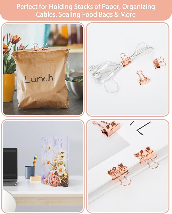 Binder Clips, 50 Pack, 0.75 in Small Paper Clips - Image 8