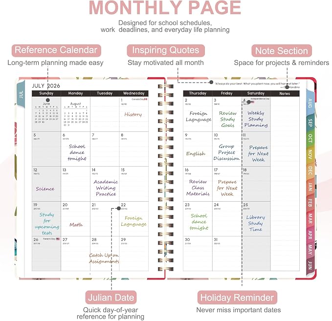 Planner 2026-2027, Weekly and Monthly Academic Year Calendar Planner, July 2026 - Image 3