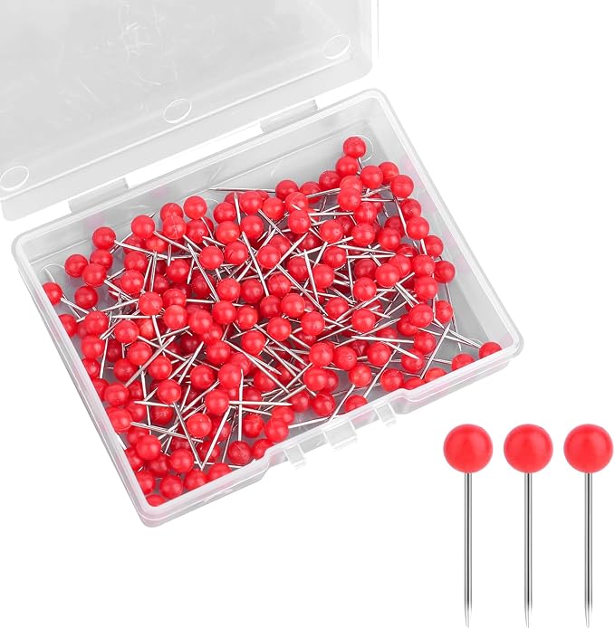 200pcs Map Push Pins, Round Head Travel Map Pins Small Thumb Tacks Marking by XIHIRCD