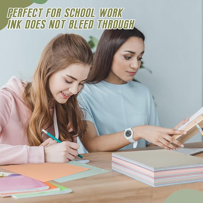 PerKoop 600 Sheets Colored Loose Leaf Paper 8.5" x 11" college ruled Lined 3 Hole Punched notebook Filler Paper for 3 Ring Binders Office School Supplies (Earthy Color)-DeskLoop Office