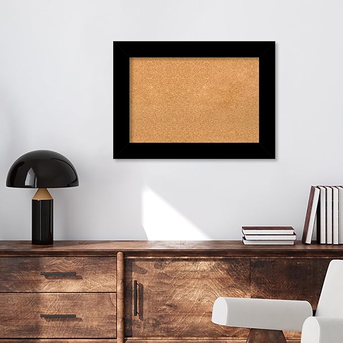 Amanti Art Natural Cork Board for Wall, 21x29 Vision Board with Black Wood Frame, Medium Corkboard Office Decor for Home Organization, Casual Corkboard Pinboard to Display Items for Home Organization-DeskLoop Office