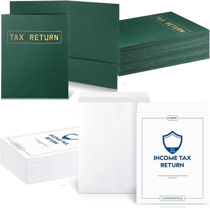 Kosiz 100 Pcs Tax Return Folders and Tax Return Envelopes Bulk 9 x 12 Inch 2 by Kosiz