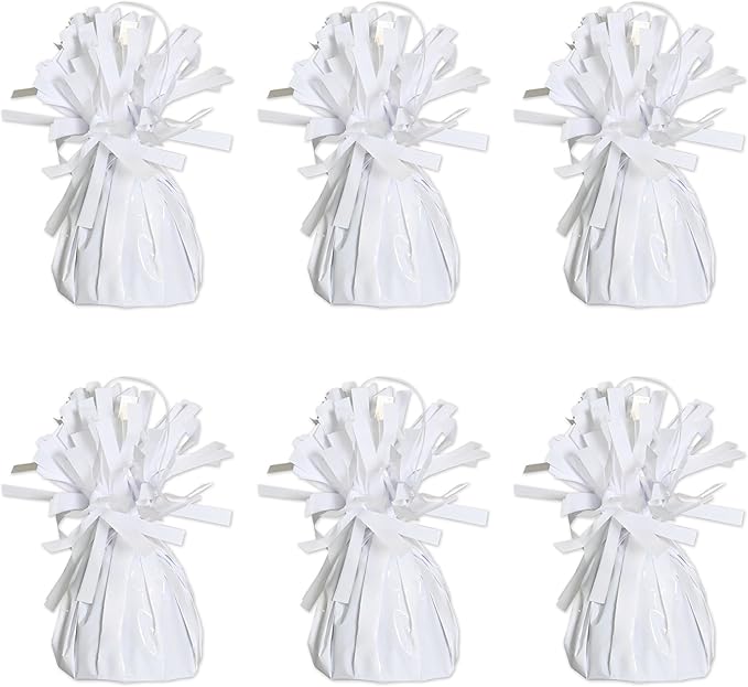 Beistle White Metallic Plastic Wrapped Balloon Weights by Beistle