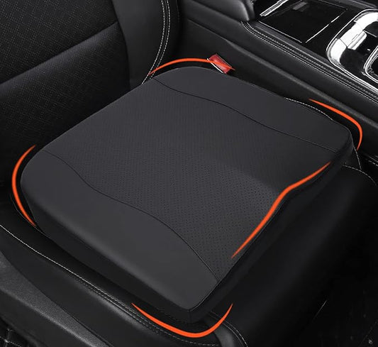 Car Seat Cushion, Comfort Memory Foam Car Cushions for Driving - Sciatica & Lower Back Pain Relief, Driver Seat Pillow for Auto, Office Chair, Wheelchair - Classic Black-DeskLoop Office
