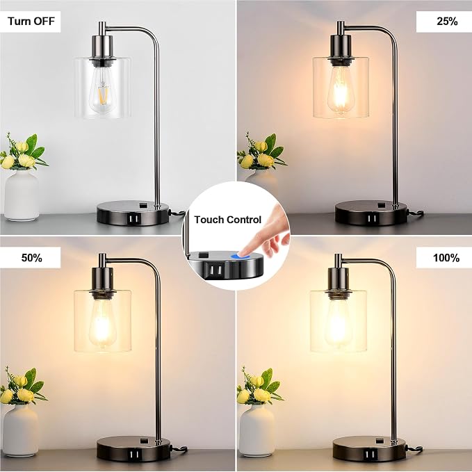 Industrial Touch Control Table Lamps Set of 2 - Image 8