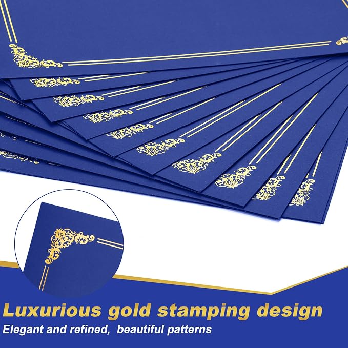 Fainne 120 Pack Certificate Holders Bulk, Diploma Covers Gold Foil Border - Image 3