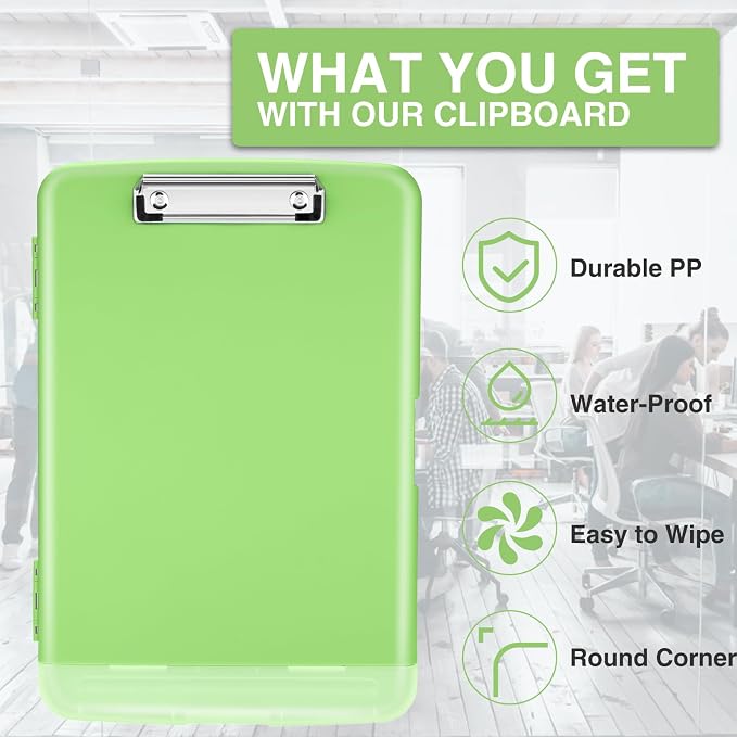 Sooez Clipboard with Storage, Clip Board 8.5 x 11 with Pen Holder, Plastic - Image 4