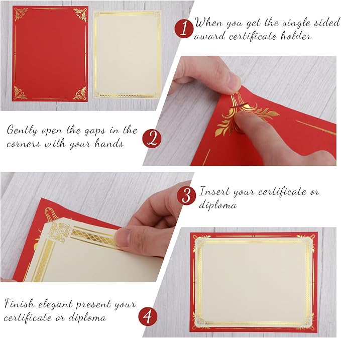 Fainne 100 Sets Certificate Paper Kit Single Sided Awards Holder - Image 4