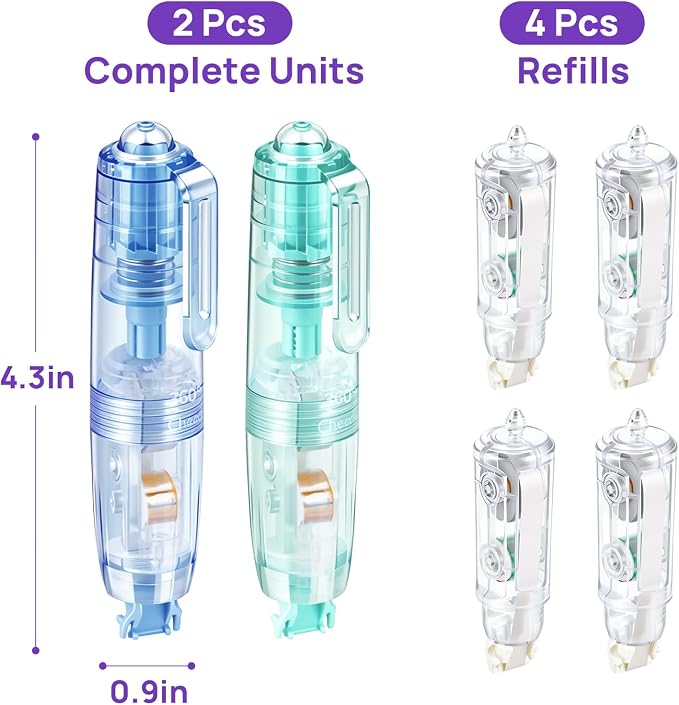 Refillable Retractable Correction Tape, Smooth Pull Out White Correction Tape - Image 2