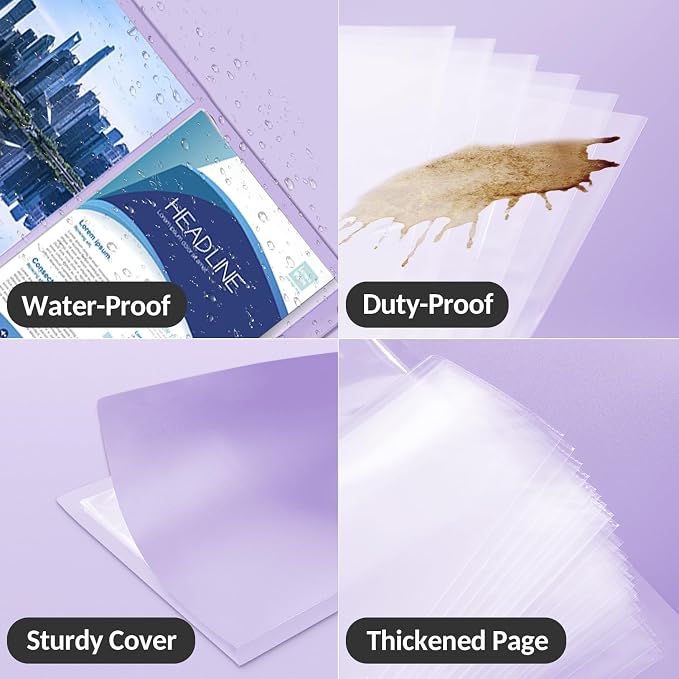 4 Pack Art Portfolios 9"x12", 40 Pockets Large Portfolio Folder Display 80 Pages - Image 6