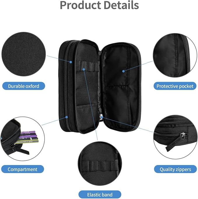 Basketball Pencil Case for Sports Boys Girls, High Capacity Cool Black Pencil - Image 2