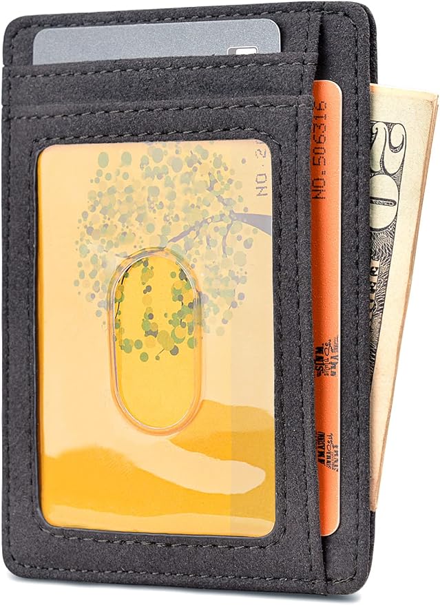 Buffway Slim Minimalist Front Pocket RFID Blocking Leather Wallets - Image 2
