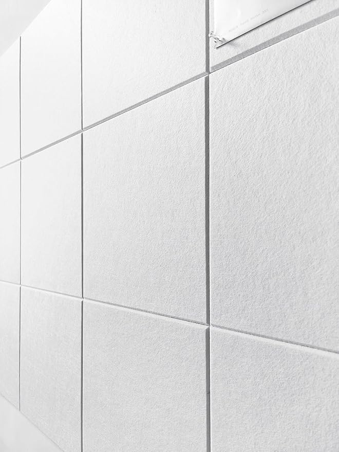 Large Cork Board Alternative - 12-Pack Felt Wall Tiles with Safe Removable Adhesive Tabs, Cork Wall Tiles Bulletin Board Home Office Essentials - Warm White-DeskLoop Office