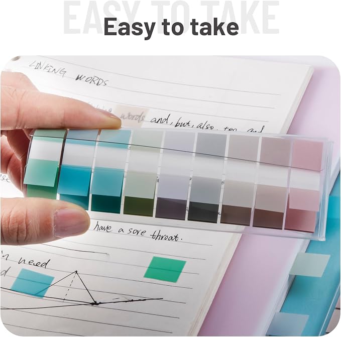 Golcellia Sticky Notes Tabs 900 Pieces Transparent Sticky Tabs, 0.47 Inch Index - Image 6