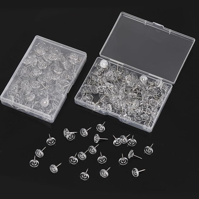 300 Pcs Push Pins Clear Thumb Tacks Pins Clear Flat Head Thumb Tacks Thumb Tack - Image 8