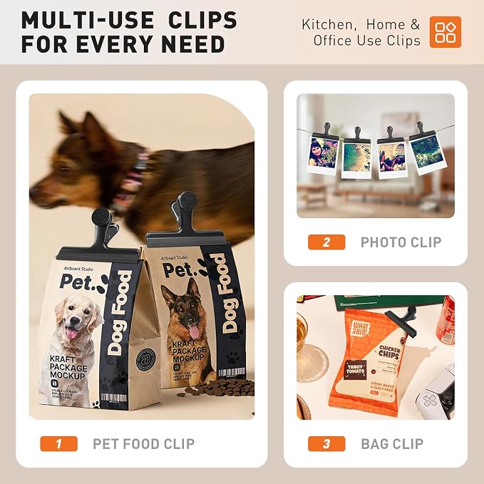 HOUSE AGAIN Large Chip Clips Bag Clips, 6 Pack Strong Magnetic Bag Clip - Image 7