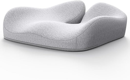 Benazcap Seat Cushion, Memory Foam Cushion for Office Chair - Ergonomic Chair Cushions for Tailbone Pain Relief, Sciatica & Back Support, Office Chair Cushion & Car Seat Cushion, Grey-DeskLoop Office