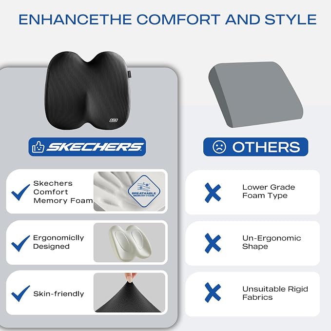 Skechers Seat Cushion, Ergonomic Memory Foam Cushion - Image 6