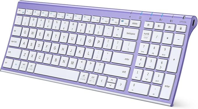 iClever Bluetooth Keyboard Quiet Typing Multi-Device USB-C Rechargeable – Slim Wireless Keyboard for Mac Windows iPad Office-DeskLoop Office