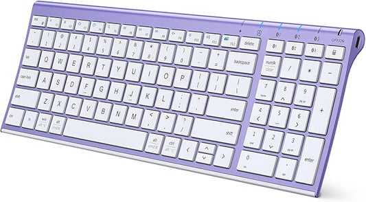 iClever Bluetooth Keyboard Quiet Typing Multi-Device USB-C Rechargeable – Slim Wireless Keyboard for Mac Windows iPad Office-DeskLoop Office