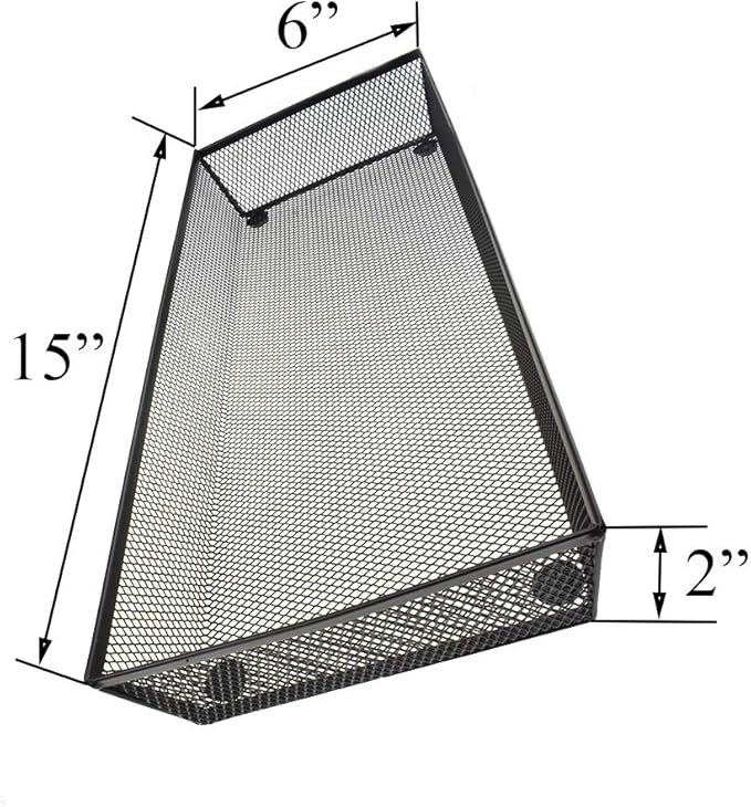 HAHIYO Stackable Mesh Tray Cup 15 x 6 x 2 inches Sturdy Container for Desk Drawer Organizer Collection for Home Office School kitchen Soft Foam Feet No Sharp Edges 1 Pack Black-DeskLoop Office