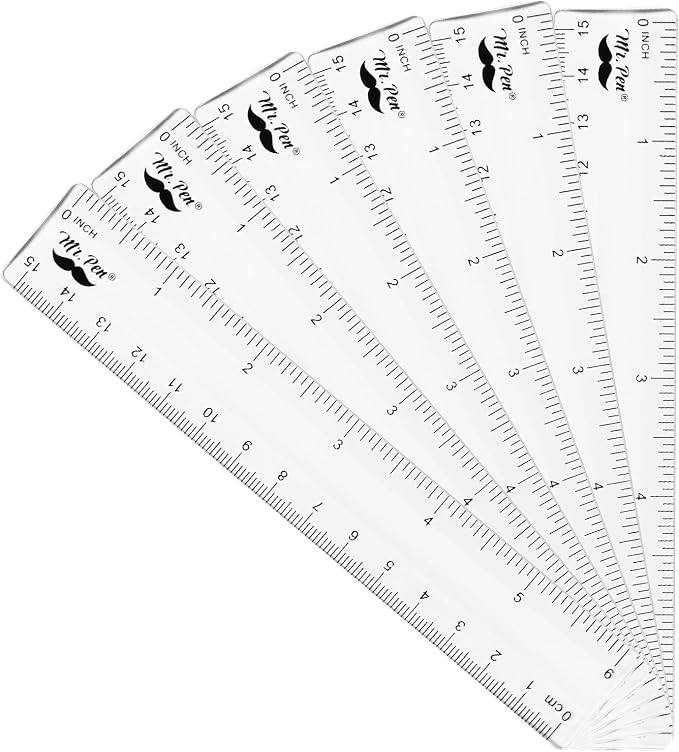 Mr. Pen- Bulk Plastic Rulers, 6 Inch, 6 Pack, Easy-to-Read Markings | - Image 7
