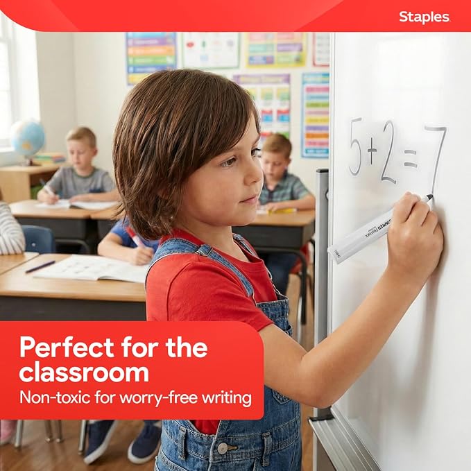 STAPLES Low Odor Dry Erase Markers, Chisel Tip, 12 Pack – Remarx Bold - Image 6