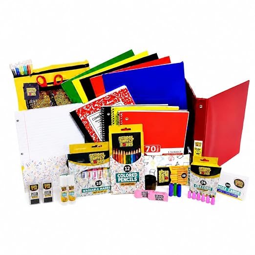 School Supply Boxes | Elementary School Essentials Bundle | | Includes Binders - Image 2