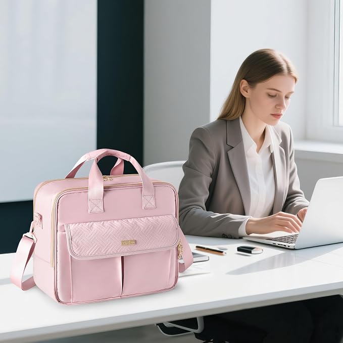 Teacher Bag with Accordion File Organizer, 15.6 Inch Laptop Briefcase - Image 3