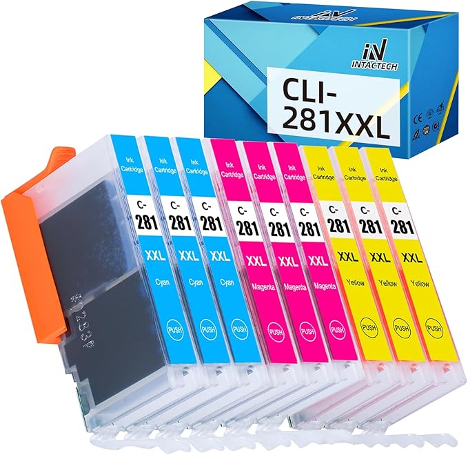 CLI-281 XXL Cyan/Magenta/Yellow-3 Color Ink Compatible with Canon 281XXL CLI281 Value Pack Work for Pixma TS6120 TS8120 TR7520 TR8520 TS9120 TS6220 TS8220 TS9520 TS9521C-DeskLoop Office