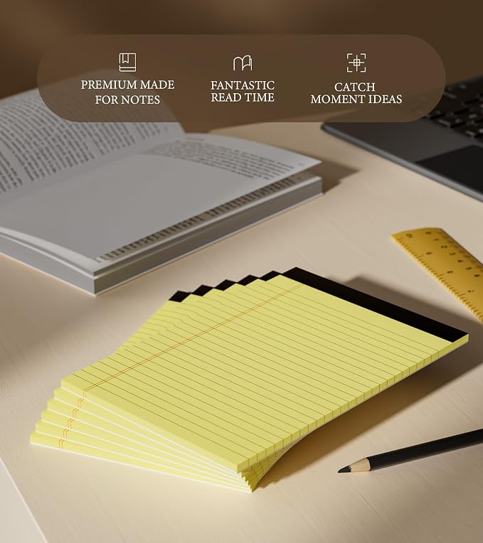 Small Legal Pads 5x8 Notepad, 6 Pack Note Pads 5x8 College Ruled Writing Pads - Image 6