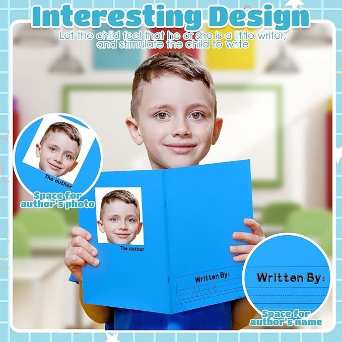 Henoyso 12 Pcs 120 Pages Primary Composition Notebooks K-2 9 3/4 x 7 1/2 Inch Journals Primary Journals Blank Books for Kids to Write Stories Kindergarten (Red,Green,Blue,Purple)-DeskLoop Office