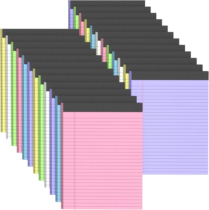 24 Pack Colored Legal Pads 8.5 x 11 Wide Ruled Note Pads 8.5 x 11 Notepads by notepads