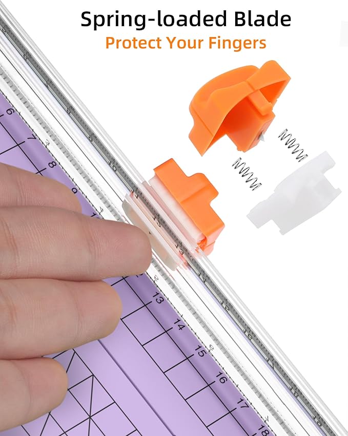 Firbon Purple A5 Paper Cutter, Straight Small Paper Trimmer with Side Ruler for Scrapbooking Craft, Paper, Coupon, Label, Cardstock-DeskLoop Office