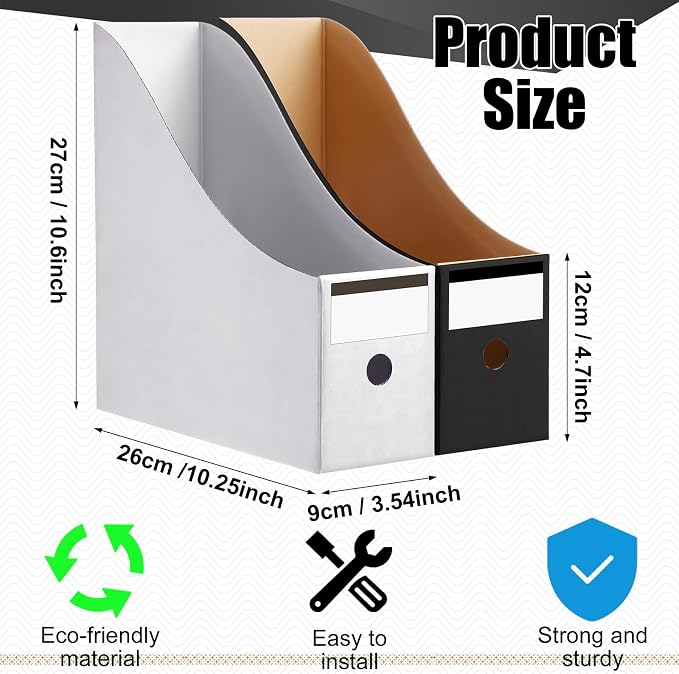 Thenshop 24 Pcs Cardboard Magazine File Holder Organizer, Desk File Organizer - Image 2