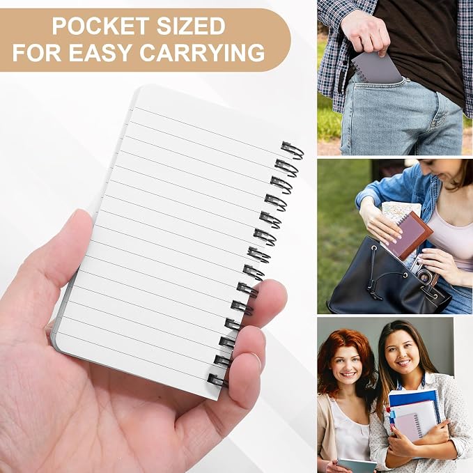 Thboxes 8 Pack Pocket Notebook, 3x5 Small Spiral Notebooks - Image 6