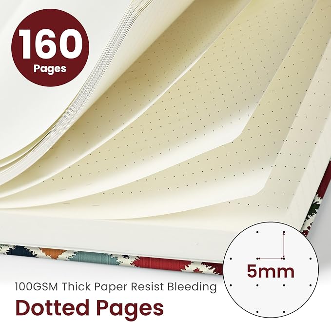 Dotted Journal Notebook for Women & Men, Hardcover Leather Journal for Writing - Image 2