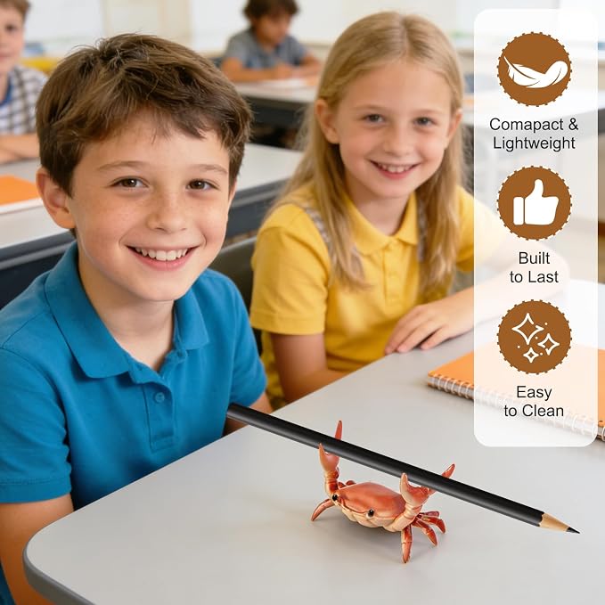 2 Pack Desk Crab Pen Holder, Creative Weightlifting Crab Pencil Stand Holder - Image 5