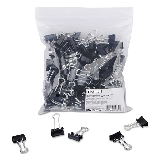Universal Small Binder Clips Black/Silver, 144 Each by Universal