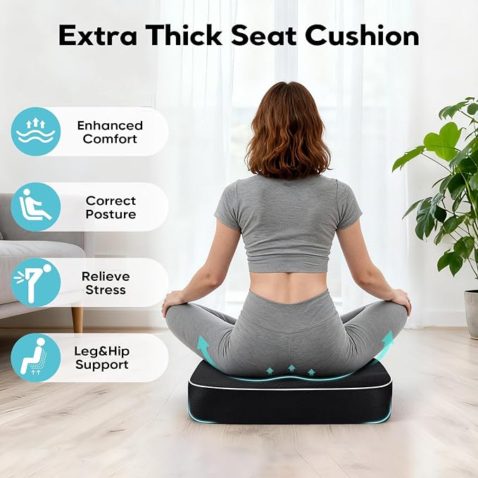 Thick Chair Cushions, Office Booster Seat Cushion to Tailbone Pain Relief - Image 5