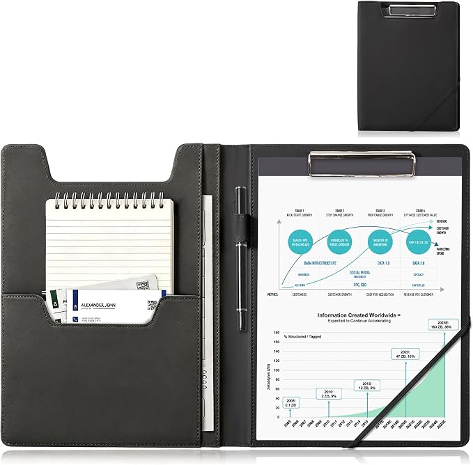 ProCase Clipboard Folder Portfolio, Leather Business Padfolio Organizer Letter by ProCase