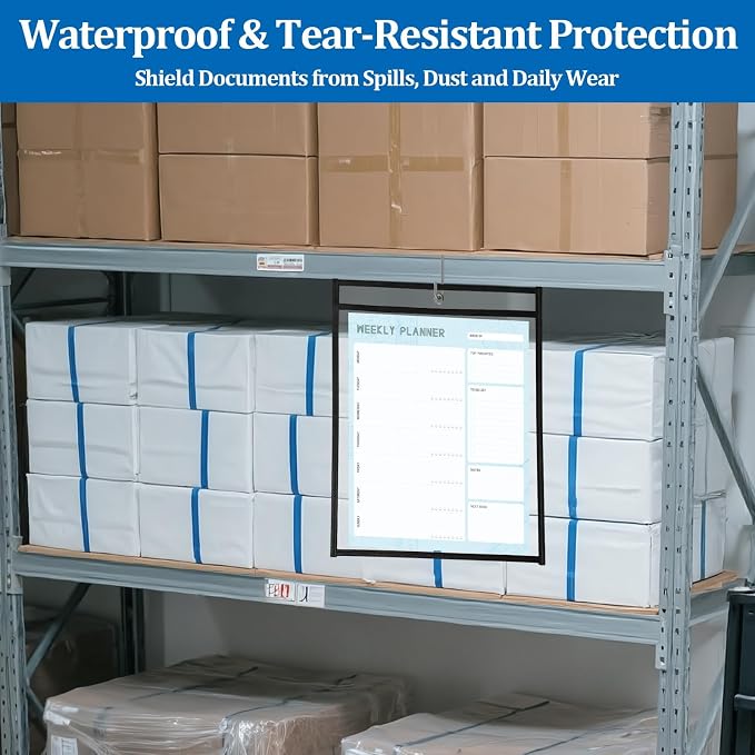 Job Ticket Holders, 9.5x12 Inch Plastic Sleeves, 8.5 x 10 Shop Ticket Holders - Image 4