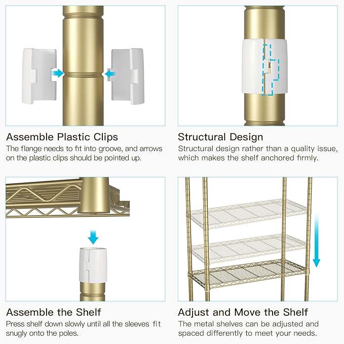 P1 Rolling Clothes Rack, Movable Metal Garment Closet Organizer with Lockable Wheels, Clothing Wardrobe with Double Hanger Rods and Hooks, 35.4" W x 15.7" D x 80.5" H, Load 450lbs, Gold-DeskLoop Office