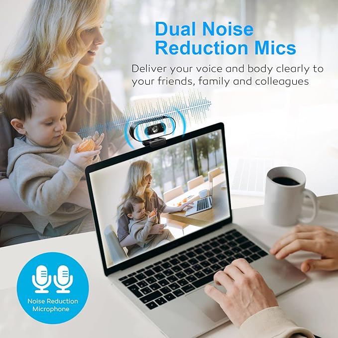 1080P USB Camera for Switch 2/ PC, Ring Light & 3-Level Brightness - Streaming Camera with Built-in Mic, Tripod & Plug&Play for Zoom/Skype/Facetime, PC/Mac/Laptop-DeskLoop Office