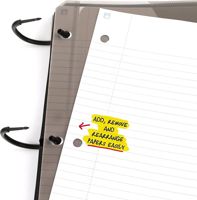 Five Star Flex Refillable Notebook + Study App, College Ruled Paper and 1 Inch TechLock Ring Binder with Pockets, Tabs and Dividers, 200 Sheet Capacity, White (29328AE2)-DeskLoop Office