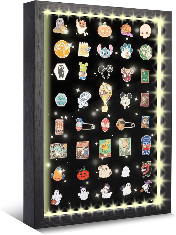 Light Up Pin Display Case – 16x12 Black Enamel Pin Display Board - Image 7