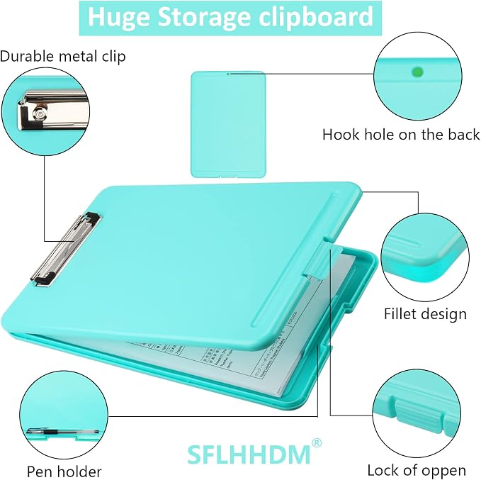 SFLHHDM Clipboard with Storage, Clipboards Foldable - Image 5