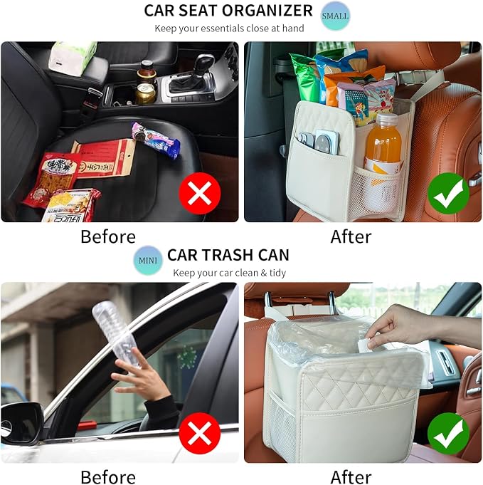 FrgKbTm 2Pack Car Seat Back Hanging Bag Car Document Holder Multi-Pocket Bottle - Image 5